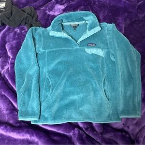 Patagonia Women's Retool Snap-T Pullover Fleece Teal Green Size Medium
